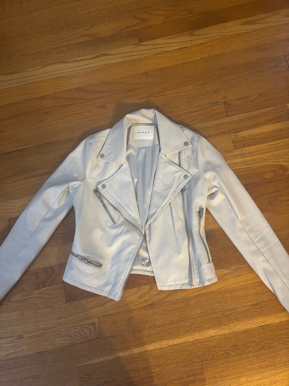 Blank NYC cream Women's Faux Leather Moto Jacket XS